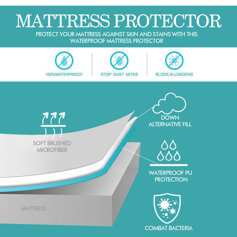 DreamZ Terry Cotton Fully Fitted Waterproof Mattress Protector in Double Size