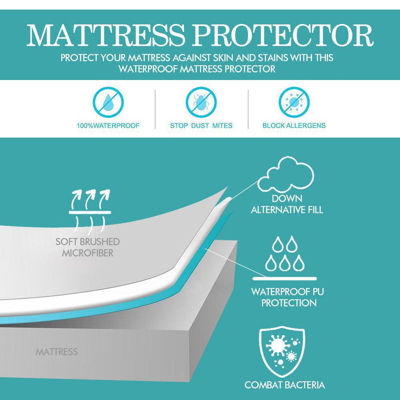 DreamZ Terry Cotton Fully Fitted Waterproof Mattress Protector in King Size