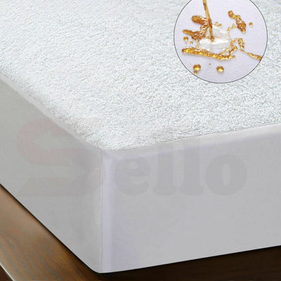 DreamZ Terry Cotton Fully Fitted Waterproof Mattress Protector in Double Size