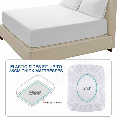 DreamZ Terry Cotton Fully Fitted Waterproof Mattress Protector in Double Size