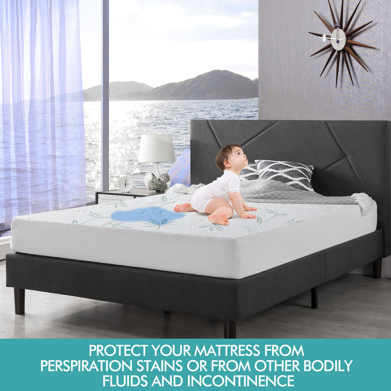 DreamZ Fitted Waterproof Mattress Protector with Bamboo Fibre Cover Double Size