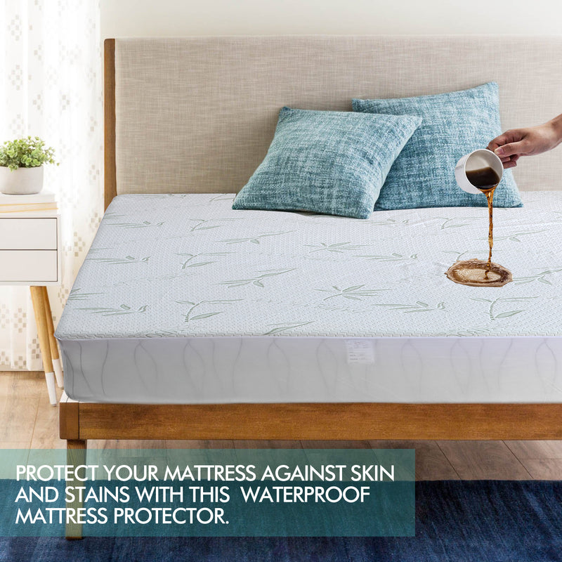 DreamZ Fitted Waterproof Mattress Protector with Bamboo Fibre Cover Double Size