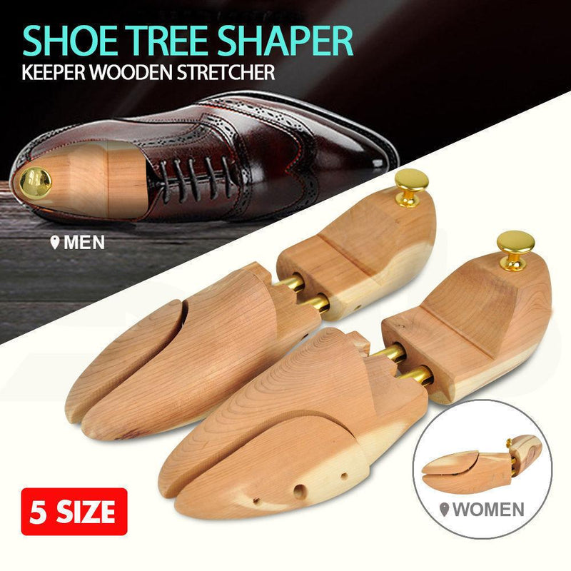 Adjustable Wooden Shoe Shoes Sneakers Tree Shape Stretcher in Size 45 to 46