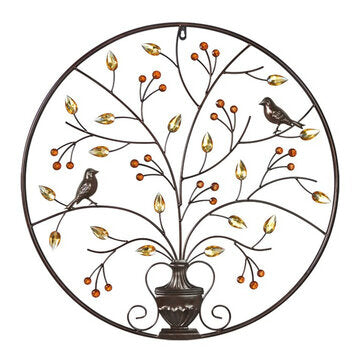Brown Tree of Life Wall Hanging Art Picture Metal Iron Sculpture BIG 62cm Wall Decorative Art Kit Garden Home Office Decors