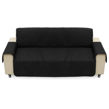 Black Pet Sofa Couch Protective Cover Pads Removable Strap Waterproof Cat Pad 3 Seater Sofa Mat