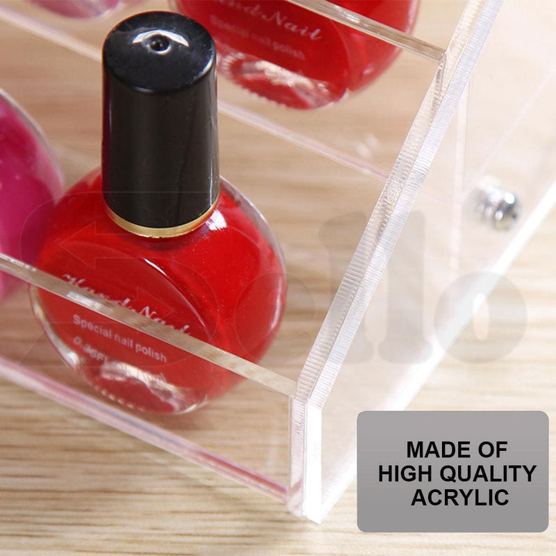 Clear Acrylic Nail Polish Varnish Cosmetics Display Stand Rack Organiser