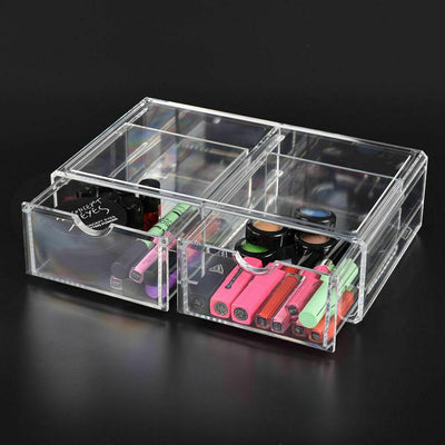 Cosmetic Organizer Clear Acrylic Jewellery Box Makeup Storage Case Drawers