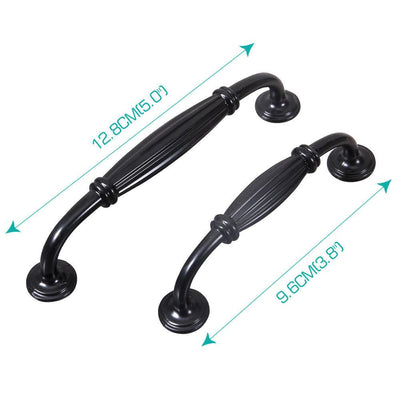 10x 128mm Black Antique Style Door Drawer Kitchen Handle Handles Pull Knob Tool