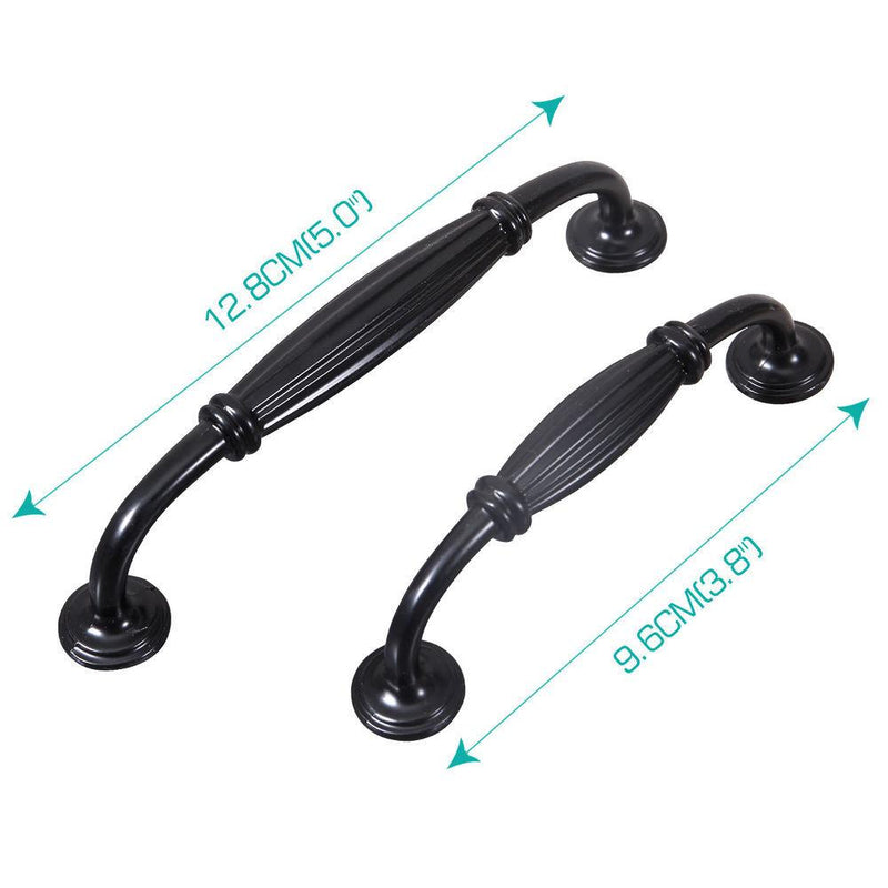 10x 128mm Black Antique Style Door Drawer Kitchen Handle Handles Pull Knob Tool