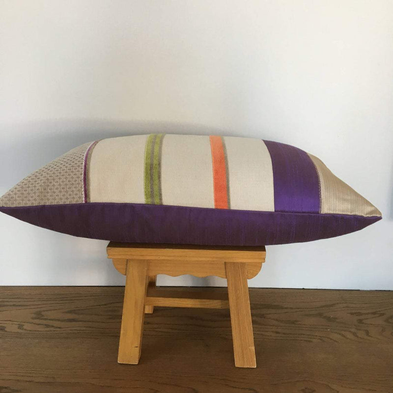 handmade cushion ,Velvet cushion ,Striped cushion ,Purple silk ,cushion ,home decor ,decorative cushion ,vintage decor ,velvet cushio