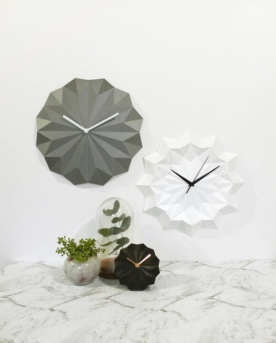 White origami wall clock - ELLA