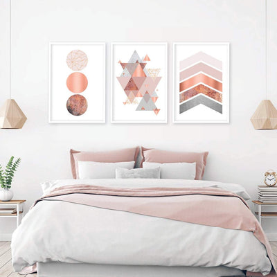 Printable art, Downloadable prints, Set of 3 Prints, Wall Decor, Scandinavian, Blush pink, Copper, Rose Gold, Poster, Wall art, Trending Now