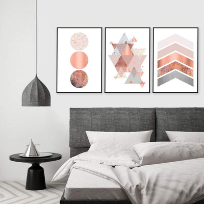 Printable art, Downloadable prints, Set of 3 Prints, Wall Decor, Scandinavian, Blush pink, Copper, Rose Gold, Poster, Wall art, Trending Now