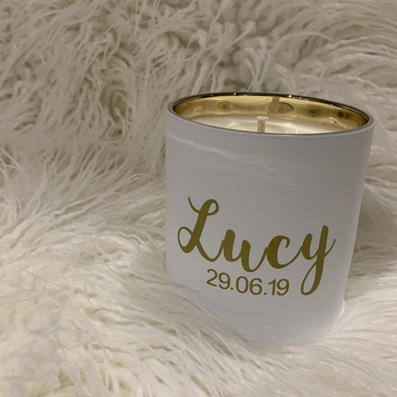 Personalised Soy Wax Candle | Handmade | Customise Your Name | Gold Font | Silver Font | White Font | Gifts | Wedding Day