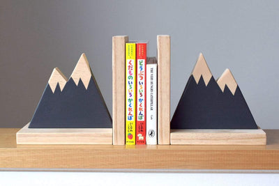 Mountain Peak Bookends, Woodland Nursery Decor, Modern Bookends, Bookends for Kids, Mountain Peak Decor, Book Decor, Kid Decor,Scandi Style