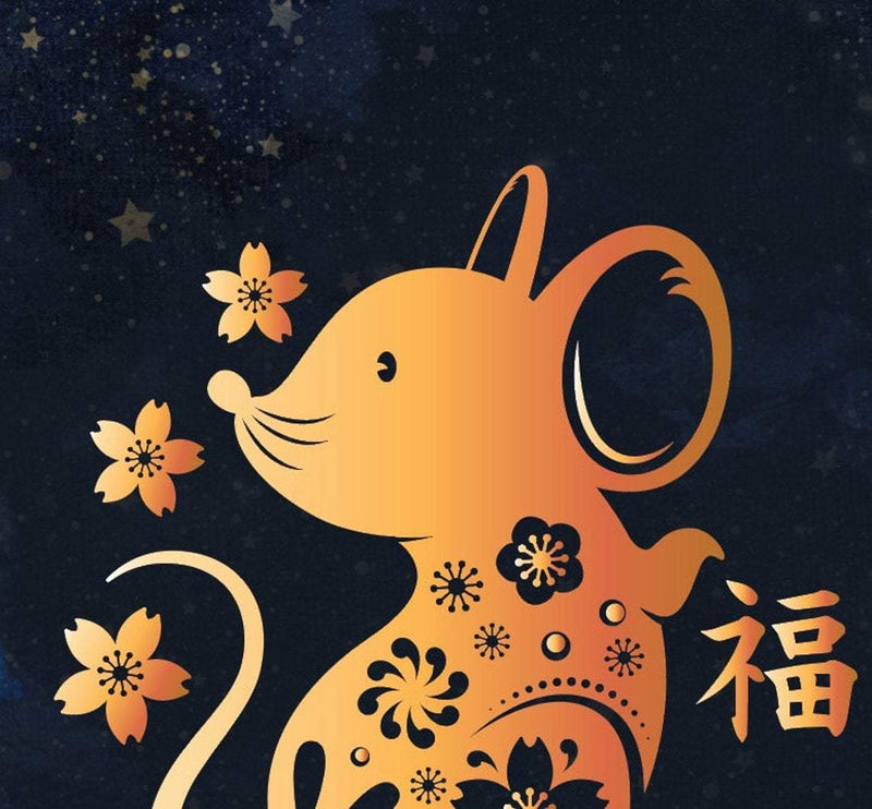 DIGITAL Chinese new year, customised, cute, year of the rat, lunar new year, birthday gift, personalised, room decor, gold constellation art