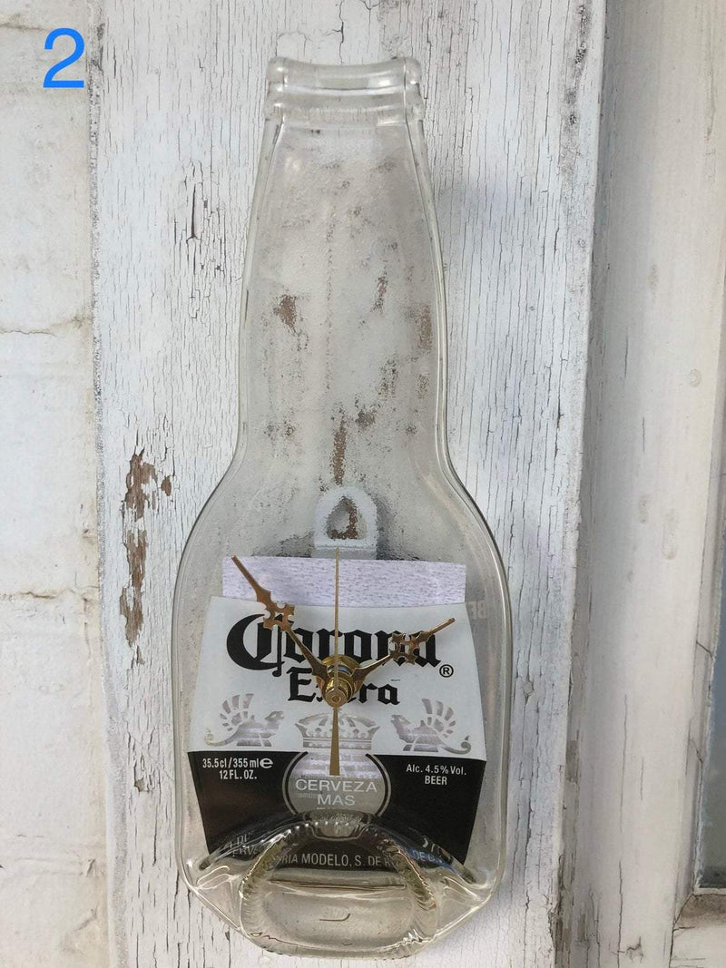 Bottle Clock Australian beer - Kiln flattened beer bottle with original label. Accurate, silent clock. Choose from extensive list.