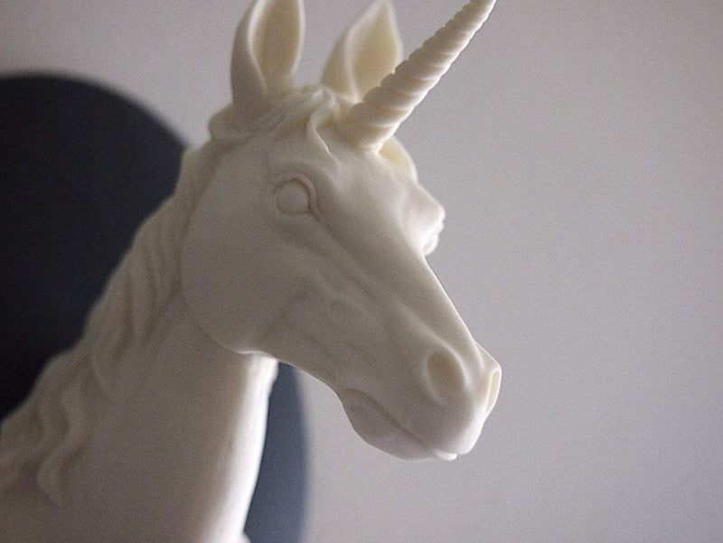 Ivory and Black Mounted Unicorn Head Wall Hanging