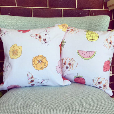 Throw Pillow. Flower Print. Dog Lover Gift. Home Decor. Decorative Cushion. Australian Made. Great For Living Room