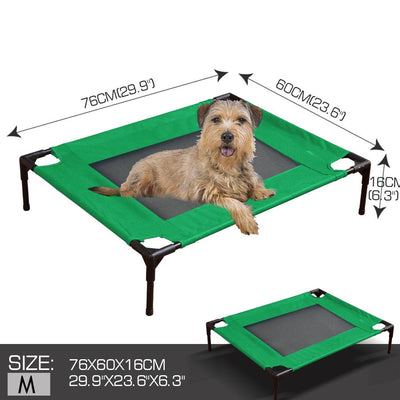 PaWz Heavy Duty Pet Bed Trampoline Dog Puppy Cat Hammock Mesh  Canvas M Green