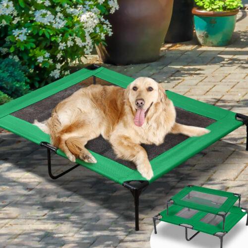 PaWz Heavy Duty Pet Bed Trampoline Dog Puppy Cat Hammock Mesh  Canvas XL Green