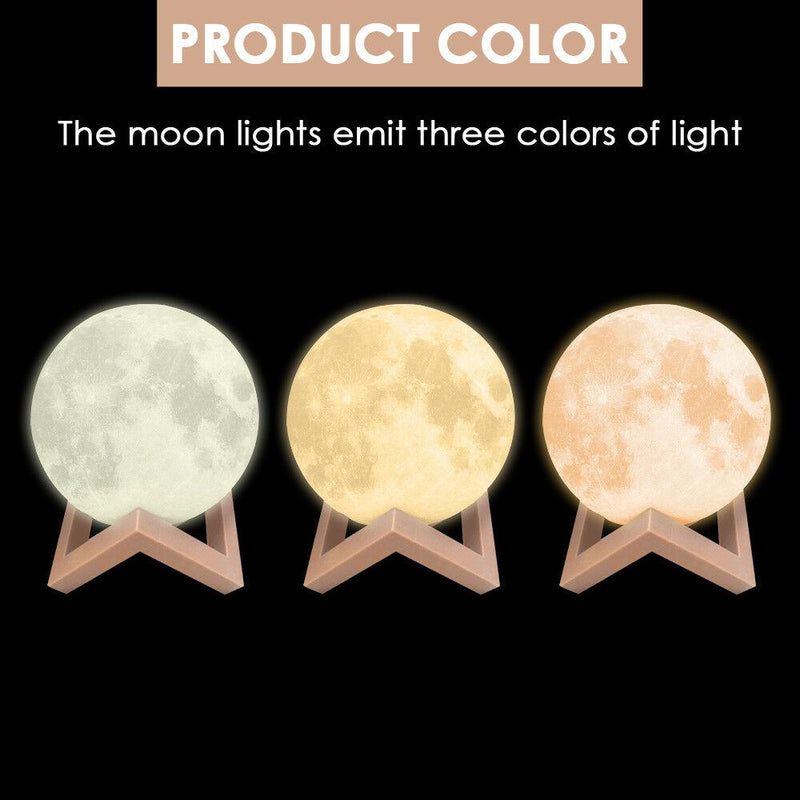 3D Magical Moon Lamp USB LED Night Light Moonlight Touch Sensor 18cm Diameter