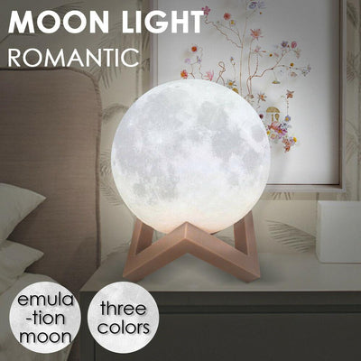 3D Magical Moon Lamp USB LED Night Light Moonlight Touch Sensor 18cm Diameter