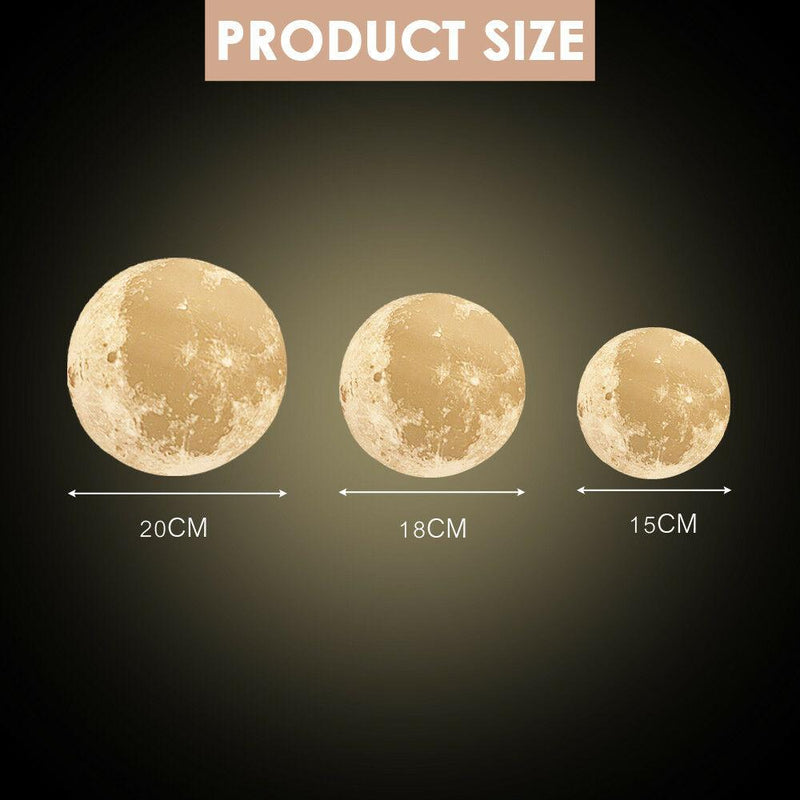 3D Magical Moon Lamp USB LED Night Light Moonlight Touch Sensor 18cm Diameter