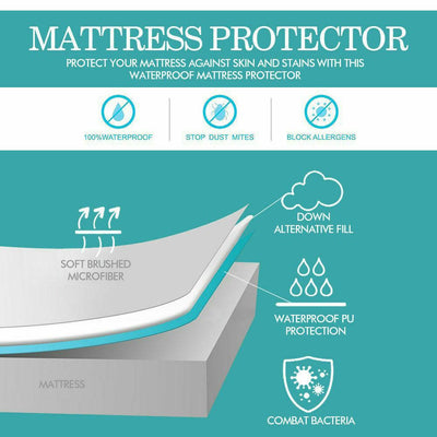 DreamZ Fitted Waterproof Bed Mattress Protectors Covers Super King