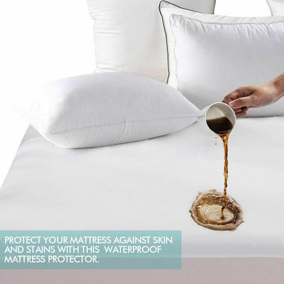 DreamZ Fitted Waterproof Mattress Protector with Bamboo Fibre Cover Double Size