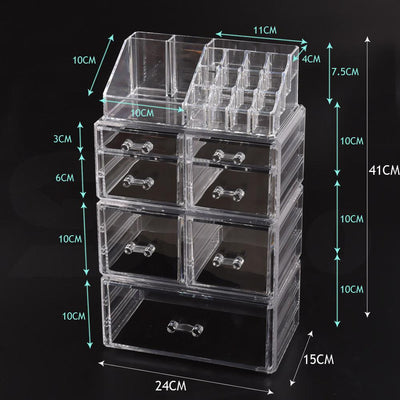 Cosmetic 7/8//9/10/11 Drawer Makeup Organizer Storage Jewellery Box Acrylic