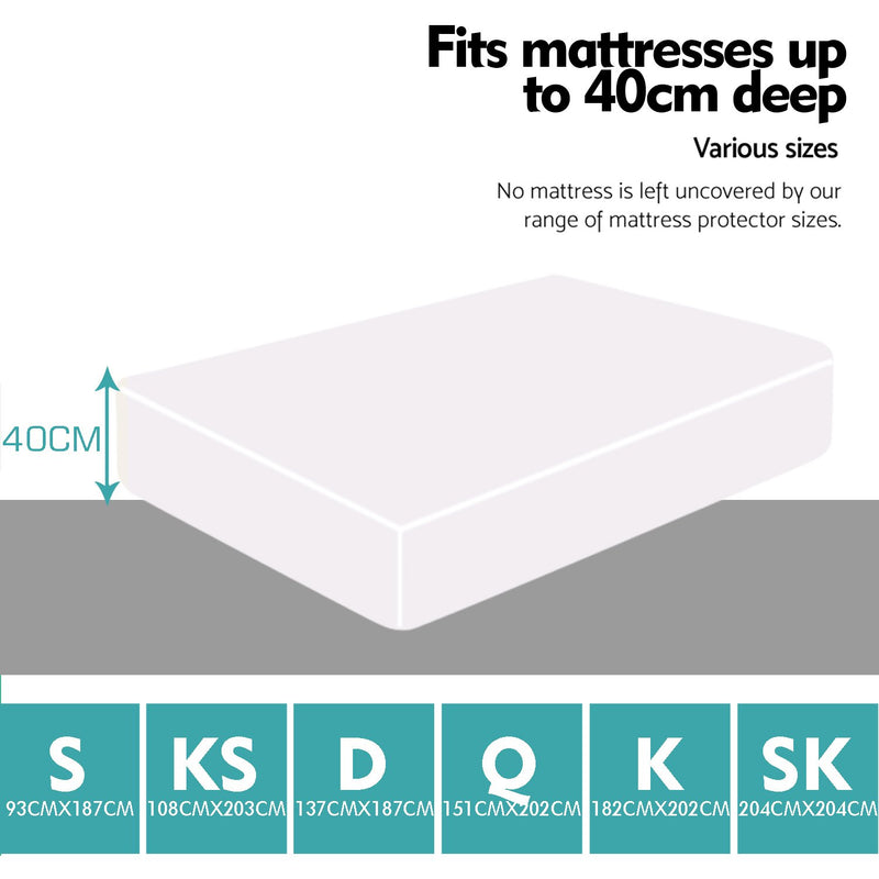 DreamZ Fitted Waterproof Breathable Bamboo Mattress Protector Super King Size