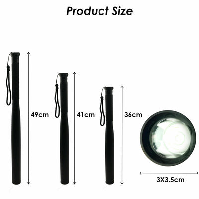 49cm Baseball Bat LED Flashlight Bright Baton Torch Emergency Security Tool