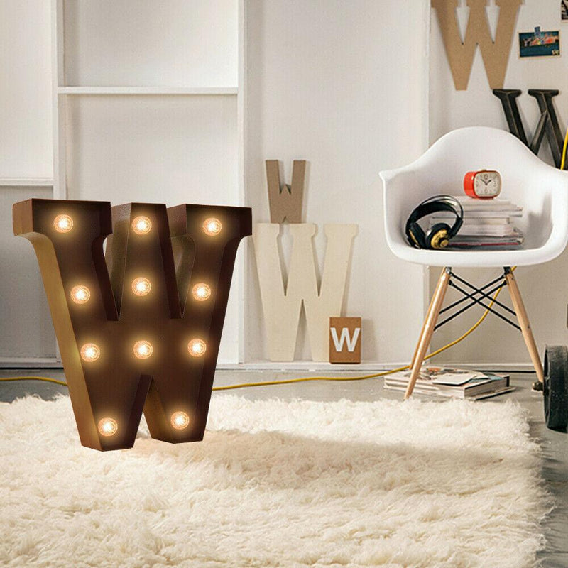 LED Metal Letter Lights Free Standing Hanging Marquee Event Party D?cor Letter V