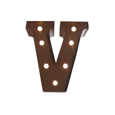 LED Metal Letter Lights Free Standing Hanging Marquee Event Party D?cor Letter V