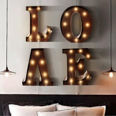 LED Metal Letter Lights Free Standing Hanging Marquee Event Party D?cor Letter W
