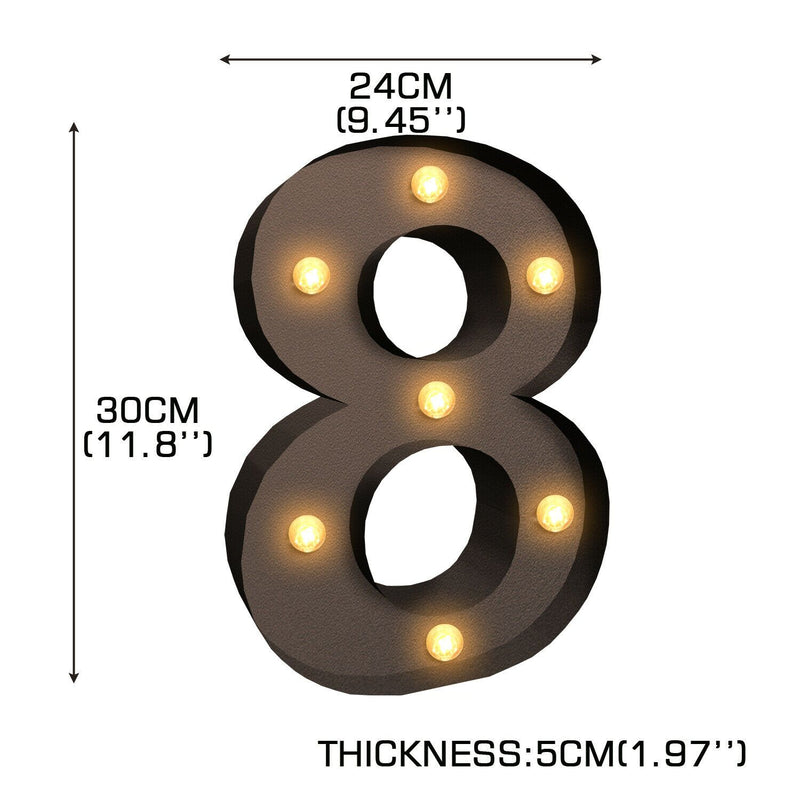 LED Metal Number Lights Free Standing Hanging Marquee Event Party D?cor Number 8