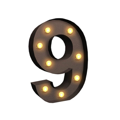 LED Metal Number Lights Free Standing Hanging Marquee Event Party D?cor Number 9