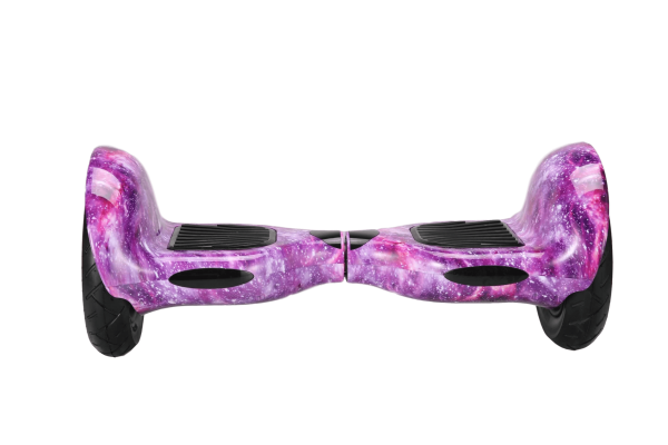 Electric Hoverboard – 10 inch – Purple Galaxy Style + LED lights [Free Carry Bag & Bluetooth]