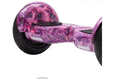 Electric Hoverboard – 10 inch – Purple Galaxy Style + LED lights [Free Carry Bag & Bluetooth]