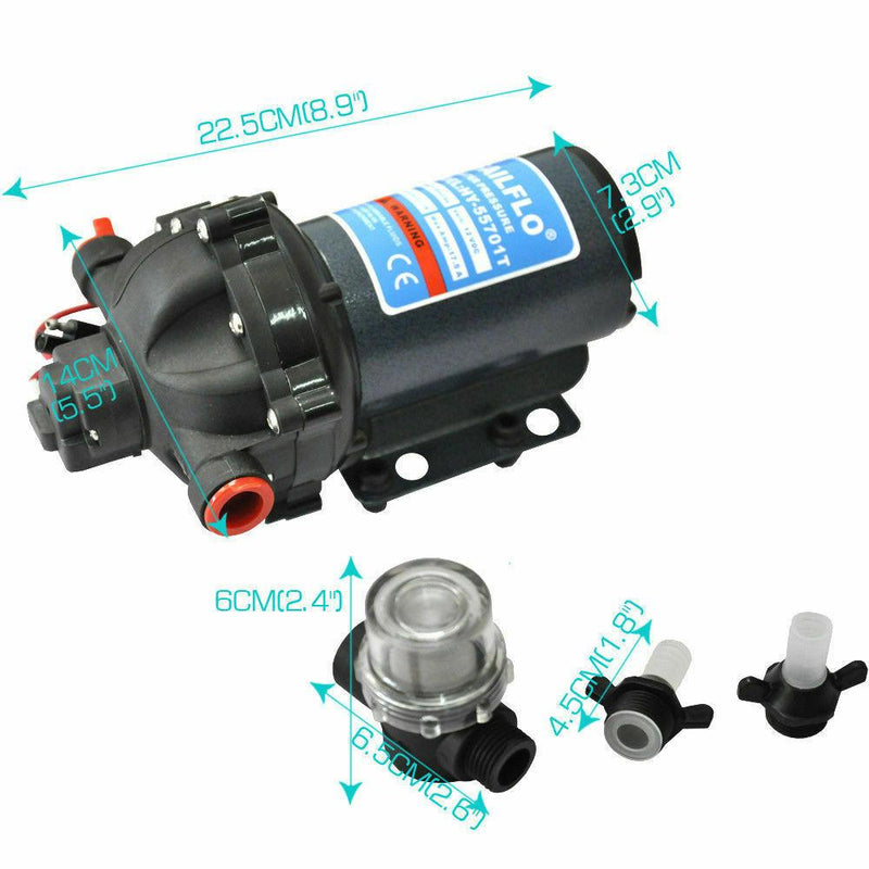 12V 20Lpm High Pressure Self Priming Water Pump Caravan Camping Tool Farm Boat