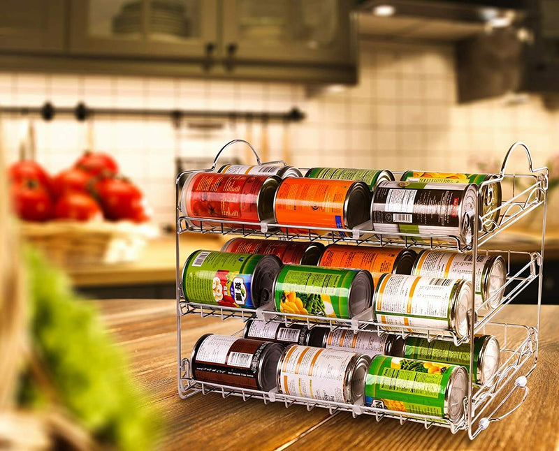 Kitchen Can Rack Organizer Stackable Can Organizer Holds Upto 36 Cans