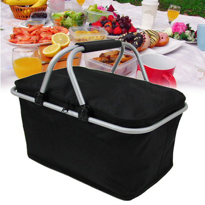 Folding Picnic Basket Bag Travel Storage Insulated Cooler Shopping Bag Lunch Bag