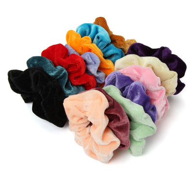 Velvet Scrunchies For Hair - 10-Pack Velvet Hair Scrunchie Elastics Hair Ties US