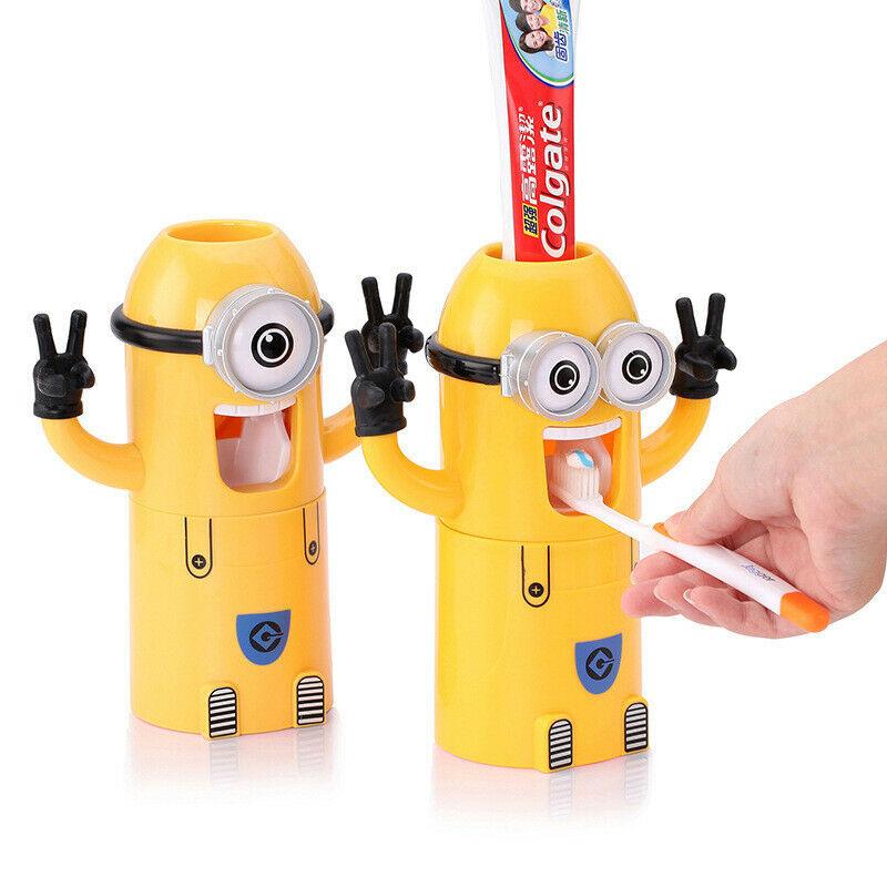 Toothbrush Holder Minions Auto Toothpaste Squeezer Dispenser Kids Despicable Me