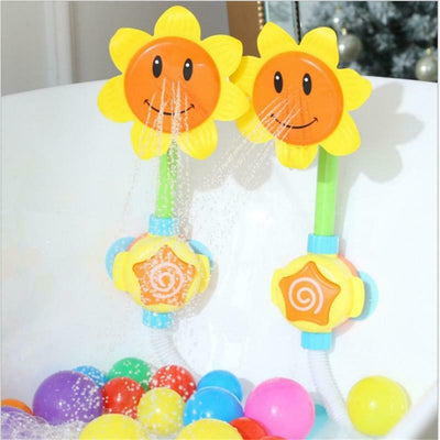 Kids Baby Bath Toys Fun Sunflower Spray Water Shower Head Baby Must Likes