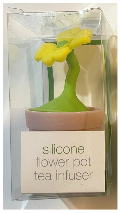 1 Silicone Tea Infuser Yellow Flower Green Plant Strainer Pink pot Herbal Decor