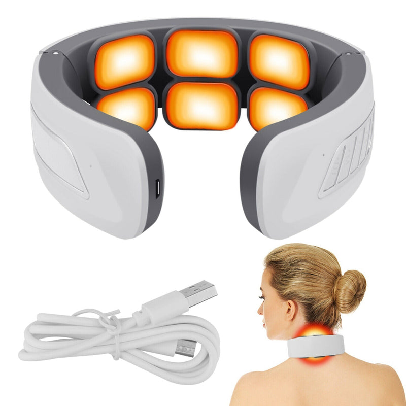 Electric Cervical Neck Massager Heated Relax Body Shoulder Musle Relief Pain