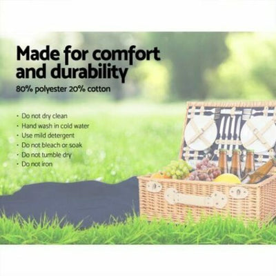 Alfresco 4 Person Picnic Basket Baskets Blue Deluxe Outdoor Corporate Blanket Park Trip