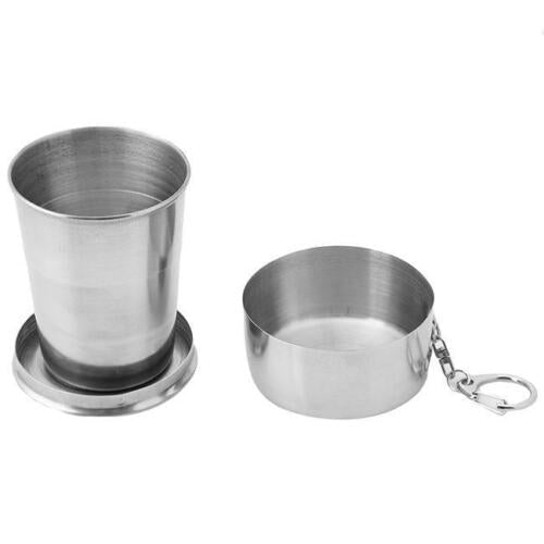 Health Water Glass Can Folding Durable With Keychain Portable Telescopic Cup 6T
